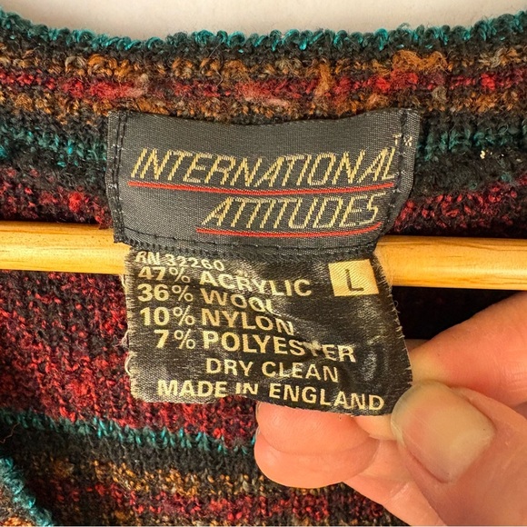 Vintage Wool Paisley Knit Sweater Vest Sleeveless Top Made in England - Picture 6 of 6